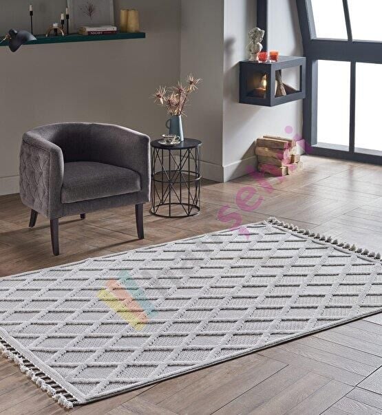 Deco Alvin Tek Renk Halı 12763 Gri Antitoz Halı