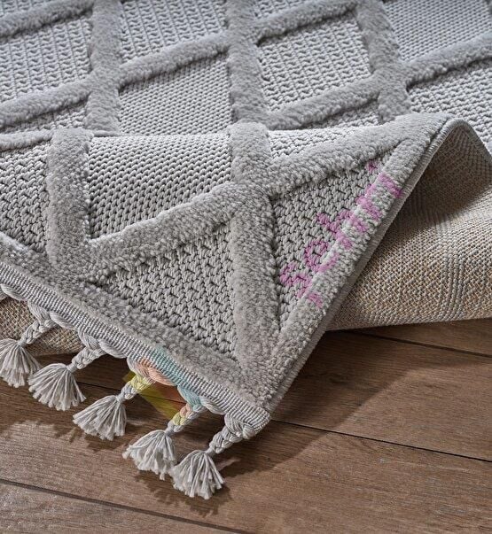 Deco Alvin Tek Renk Halı 12763 Gri Antitoz Halı