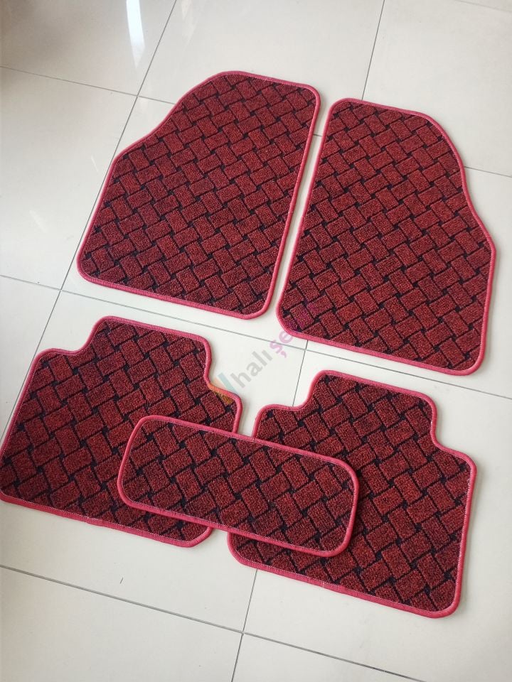 Melbroune Kırmızı Oto Halı Paspası Çelik Halı Paspas