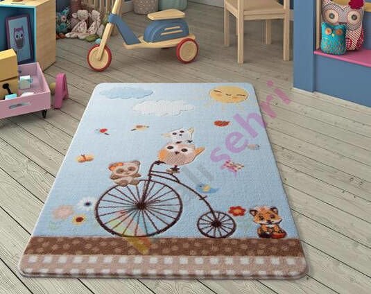 Confetti Sunny Day A. Mavi Çocuk Halısı Yumuşak Yıkabilir