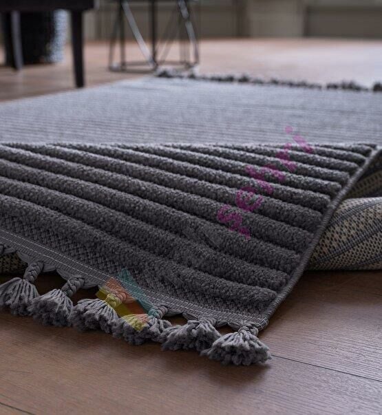 Deco Alvin Tek Renk Halı 12612 Antrasit Antitoz Halı