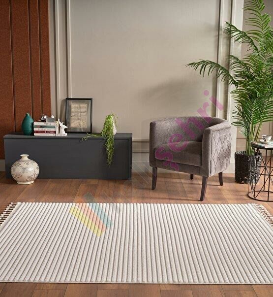 Deco Alvin Tek Renk Halı 12612 Krem Antitoz Halı