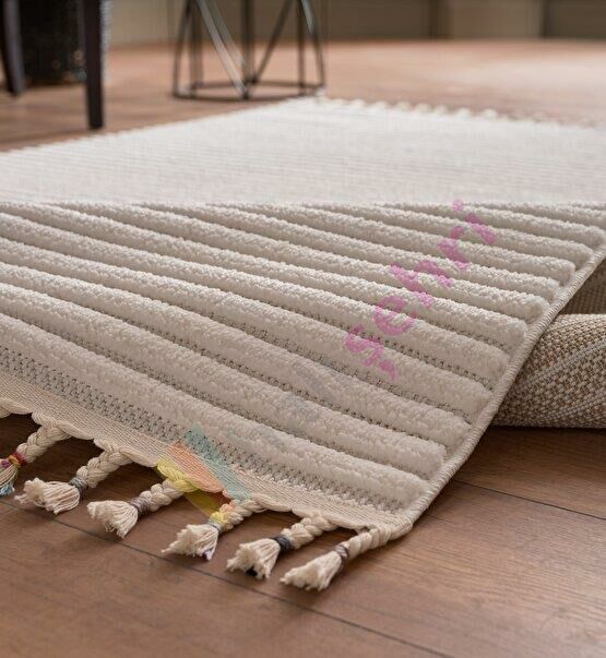 Deco Alvin Tek Renk Halı 12612 Krem Antitoz Halı