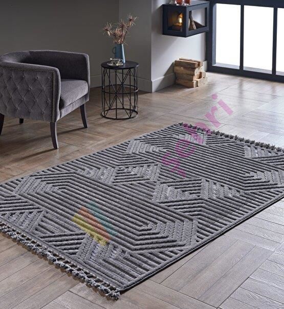 Deco Alvin Tek Renk Halı 12619 Antrasit Antitoz Halı