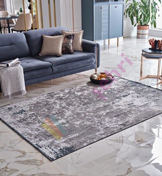 Deco Milano 12254 Gri Yıkanabilir Halı