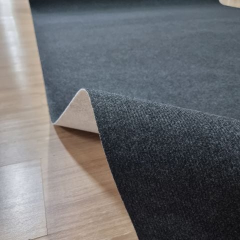 Keçeli Rip Antrasit Halıfleks Ofis İş Yeri Ev Fuar Halısı