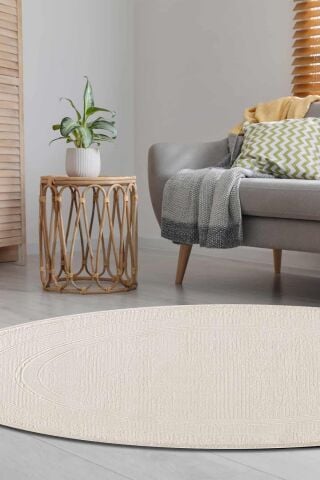 Gümüşsuyu Galina 16649 Krem Daire Halı