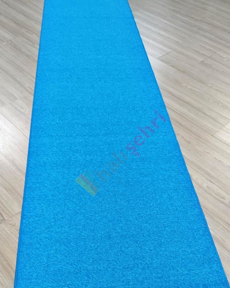 Samur Protokol Turkuaz Kesme Yolluk Kesme Halı