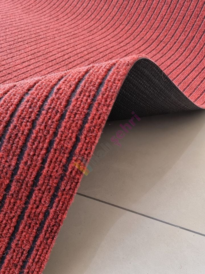 Bingo Çelik Halı Kırmızı Kaymaz Taban Paspas Yolluk Oto Paspası